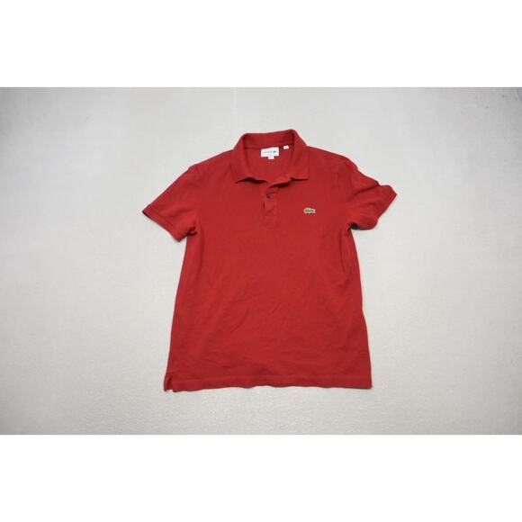 Lacoste Alligator Golf Polo Red Slim Fit Short Sleeve Mens FR 4 US Medium - Picture 5 of 9